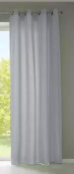 Комплект из 1 шторы, люверсы для шарфа «Берлин» В x Ш 225x140 см темно-серый непрозрачный микросатин полупрозрачный однотонный матовый, 20405N Astek