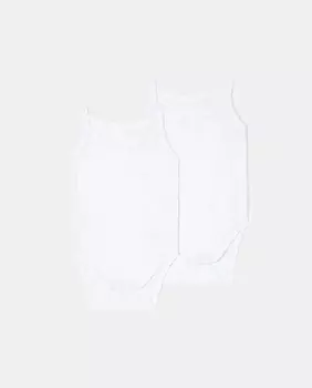 Комплект из 2 ажурных детских боди Cotton Juice, белый
