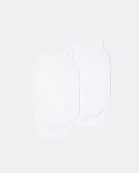 Комплект из 2 ажурных детских боди Cotton Juice, белый