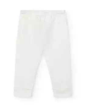 Комплект из 2 базовых детских штанов с эластичной резинкой на талии BABID, бежевый