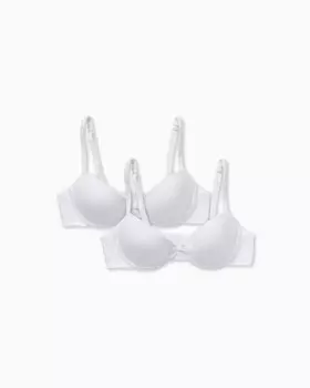 Комплект из 2 белых бюстгальтеров на косточках для девочек Zippy, белый