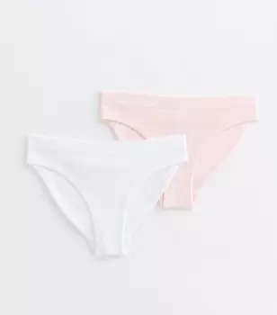 Комплект из 2 бесшовных трусов для девочек New Look, розовый