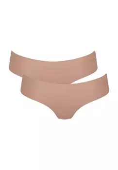 Комплект из 2 бесшовных трусов Hipster из микрофибры Zero для женщин sloggi, цвет Cameo Brown