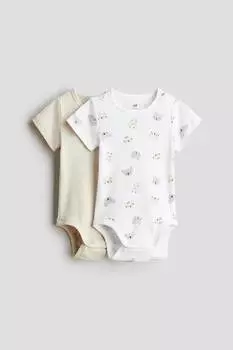 Комплект из 2 боди с короткими рукавами H&M, мультиколор