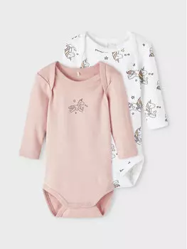 Комплект из 2 боди стандартной посадки Name It, мультиколор