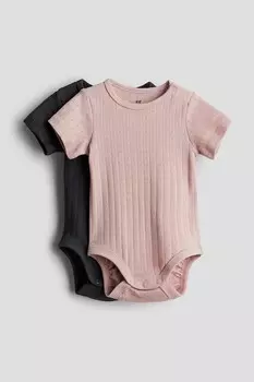 Комплект из 2 боди в стиле пуантелл H&M, розовый