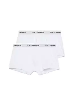 Комплект из 2 боксеров из хлопка стрейч Dolce & Gabbana, цвет Bianco Ottico