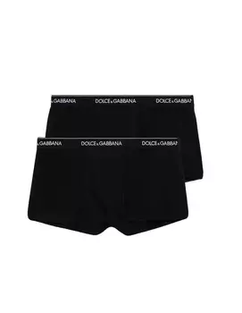 Комплект из 2 боксеров из хлопка стрейч Dolce & Gabbana, черный