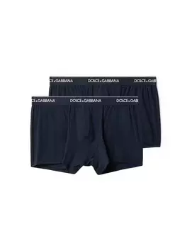 Комплект из 2 боксеров из хлопка стрейч Dolce & Gabbana, Синий темно-синий