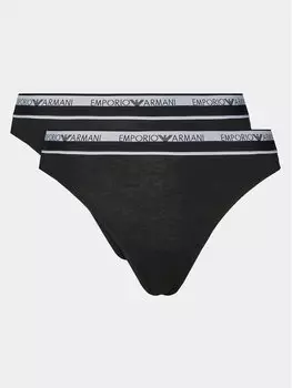 Комплект из 2 бразильских женских трусов Emporio Armani Underwear, черный