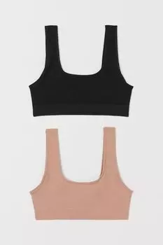 Комплект из 2 бюстгальтеров H&amp;M, черный/светло-бежевый