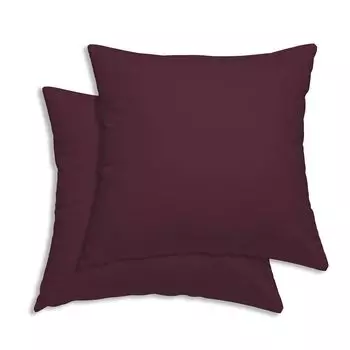 Комплект из 2 чехлов на подушки 40 х 40 см бордово-красный однотонный хлопок Renforce One-Home