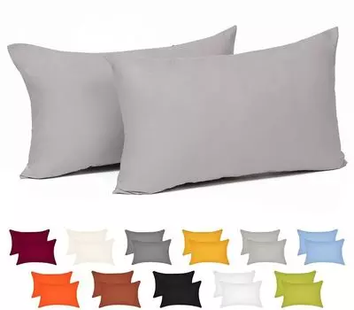 Комплект из 2 чехлов WOLTU, 100% хлопок на молнии, чехол на диванную подушку, декоративный чехол на подушку, светло-серый 30 х 50 см