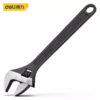 Комплект из 2 черных ключей Deli, 6 дюймов, утолщенный корпус, лазерная гравировка, универсальный разводной ключ DL006H