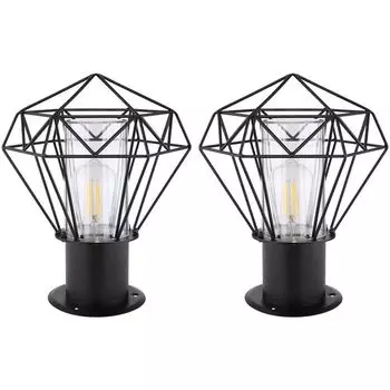 Комплект из 2 цоколей, черный абажур, высота 31,5 см. Globo Lighting