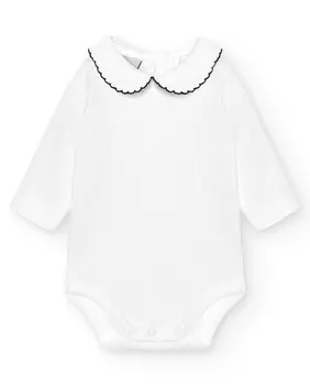 Комплект из 2 детских боди из пике с воротником-поло Babid, темно-синий