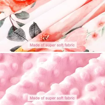 Комплект из 2 детских одеял для девочек, сверхмягкие двухслойные одеяла Minky с точечной изнанкой, одеяло для детской кроватки для новорожденных, 30 х 40 дюймов SWESEN, Pink