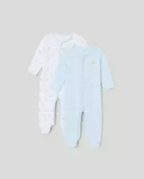 Комплект из 2 длинных комбинезонов для мальчика Cotton Juice, синий