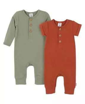 Комплект из 2 длинных комбинезонов для малышей для маленьких мальчиков Gerber, мультиколор