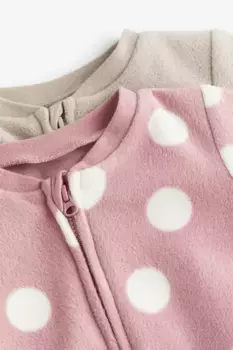 Комплект из 2 флисовых пижам на молнии H&M, розовый