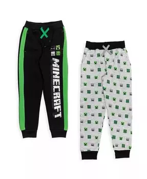 Комплект из 2 флисовых спортивных штанов для мальчиков Minecraft, мультиколор