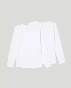 Комплект из 2 футболок с длинными рукавами для девочек Cotton Juice, белый