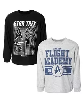 Комплект из 2 футболок с рисунком для мальчиков и взрослых Star Trek, мультиколор