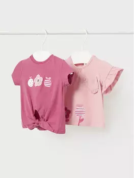 Комплект из 2 футболок стандартного кроя Mayoral, розовый