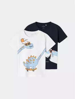 Комплект из 2 футболок стандартного кроя Name It, мультиколор