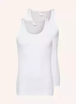 Комплект из 2 футболок в тонкую резинку Schiesser, белый