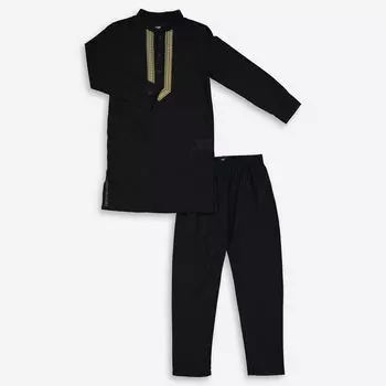 Комплект из 2-х черных тканых рубашек и брюк Hooper Threadbare