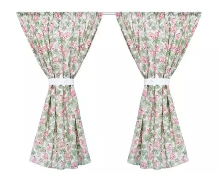 Комплект из 2-х детских штор Amilian с петлями и подхватами для детской комнаты, детские шторы, 2 х 155 х 155 см для девочек или мальчиков, серый