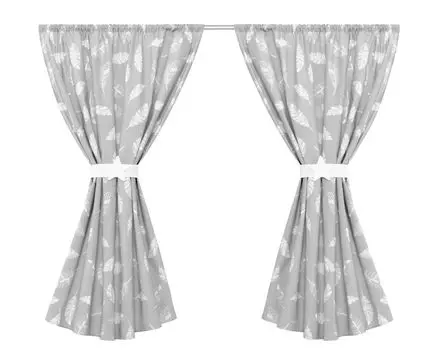 Комплект из 2-х детских штор Amilian с петлями и подхватами для детской комнаты, детские шторы, 2 х 155 х 155 см для девочек или мальчиков, серый