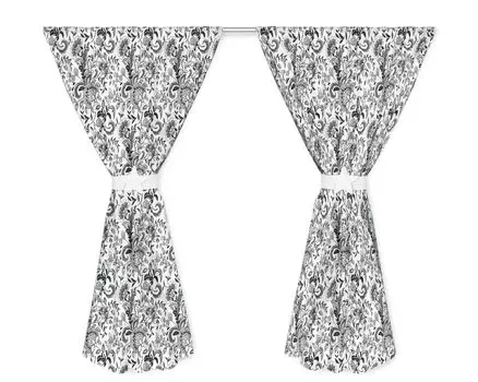 Комплект из 2-х детских штор Amilian с петлями и подхватами для детской комнаты, детские шторы, 2 х 155 х 155 см для девочек или мальчиков, серый