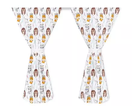 Комплект из 2-х детских штор Amilian с петлями и подхватами для детской комнаты, детские шторы, 2 х 155 х 155 см для девочек или мальчиков, серый