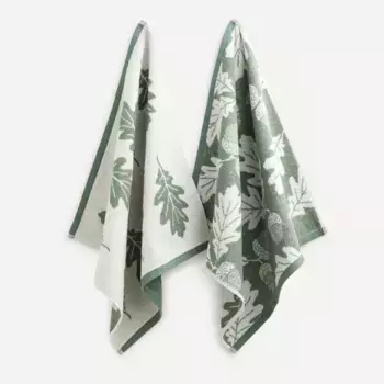 Комплект из 2-х хлопчатобумажных махровых и саржевых салфеток Bellotas El Corte Ingls, зеленый