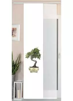 Комплект из 2-х панельных штор, имитация дикого шелка, с вуалью, 245х45, зебра, 80400 Astek