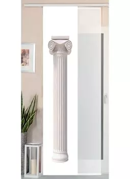 Комплект из 2-х панельных штор с имитацией дикого шелка и вуали, 245х45, лошади, 80400 Astek, белый