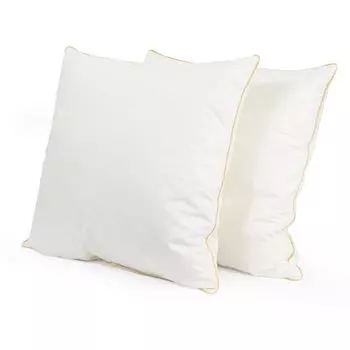 Комплект из 2-х перьевых подушек 50х50 см | Наполнитель для подушек 700г 100% перья | Подушка с сертификатом OekoTex | Чехол 100% хлопок Home-&-Fashion