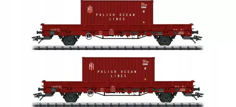 Комплект из 2-х платформ 24З (КС-х) с контейнерами ПЛО, Trix 24555