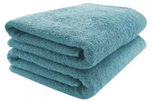 Комплект из 2-х полотенец для сауны, хлопок, 70х200 см, ежевика (фиолетовый), 420 г/кв.м. Zollner, бирюзовый