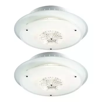 Комплект из 2-х потолочных светильников, стекло, кристаллы, хром, D 33 см. etc-shop