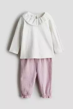 Комплект из 2 х предметов: блузка и брюки H&M, розовый