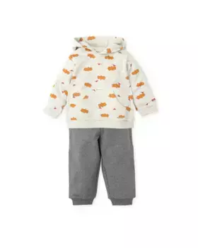 Комплект из 2-х предметов для мальчика серого цвета с принтом Tutto Piccolo