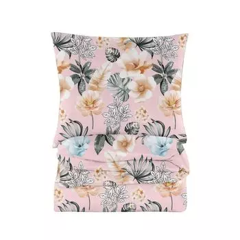 Комплект из 2-х предметов постельного белья 135х200 см - постельное белье хлопок - пододеяльник 135х200 см и 1 наволочка 70х80 см - розовые и серые, цветы Cotton Market