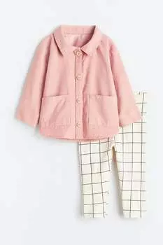 Комплект из 2-х рубашек и леггинсов H&M, розовый