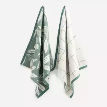 Комплект из 2-х салфеток из махровой и хлопковой саржи Olivas El Corte Ingls, зеленый