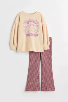 Комплект из 2-х топов и леггинсов H&M, бежевый