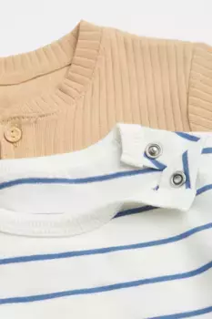 Комплект из 2 хлопковых футболок H&M, бежевый