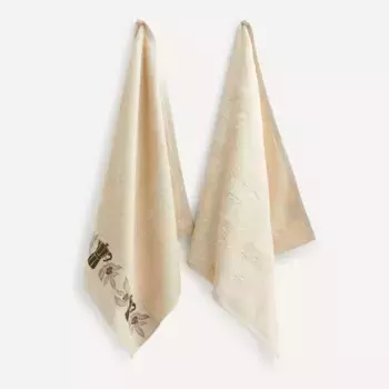 Комплект из 2 хлопковых кофейных салфеток El Corte Ingls, бежевый